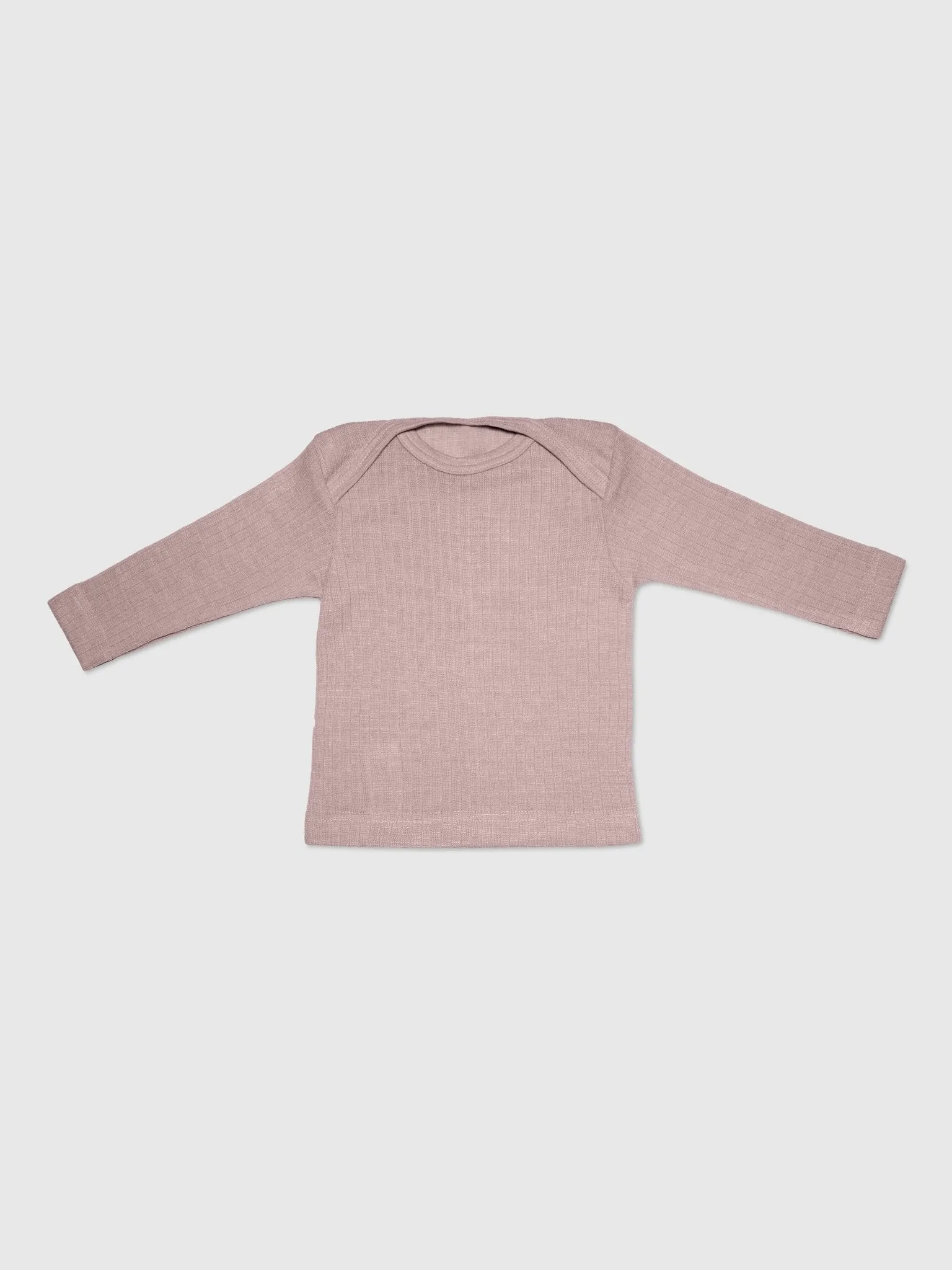 organic cotton, merino wool and silk shirt in dusty rose - baby/toddler