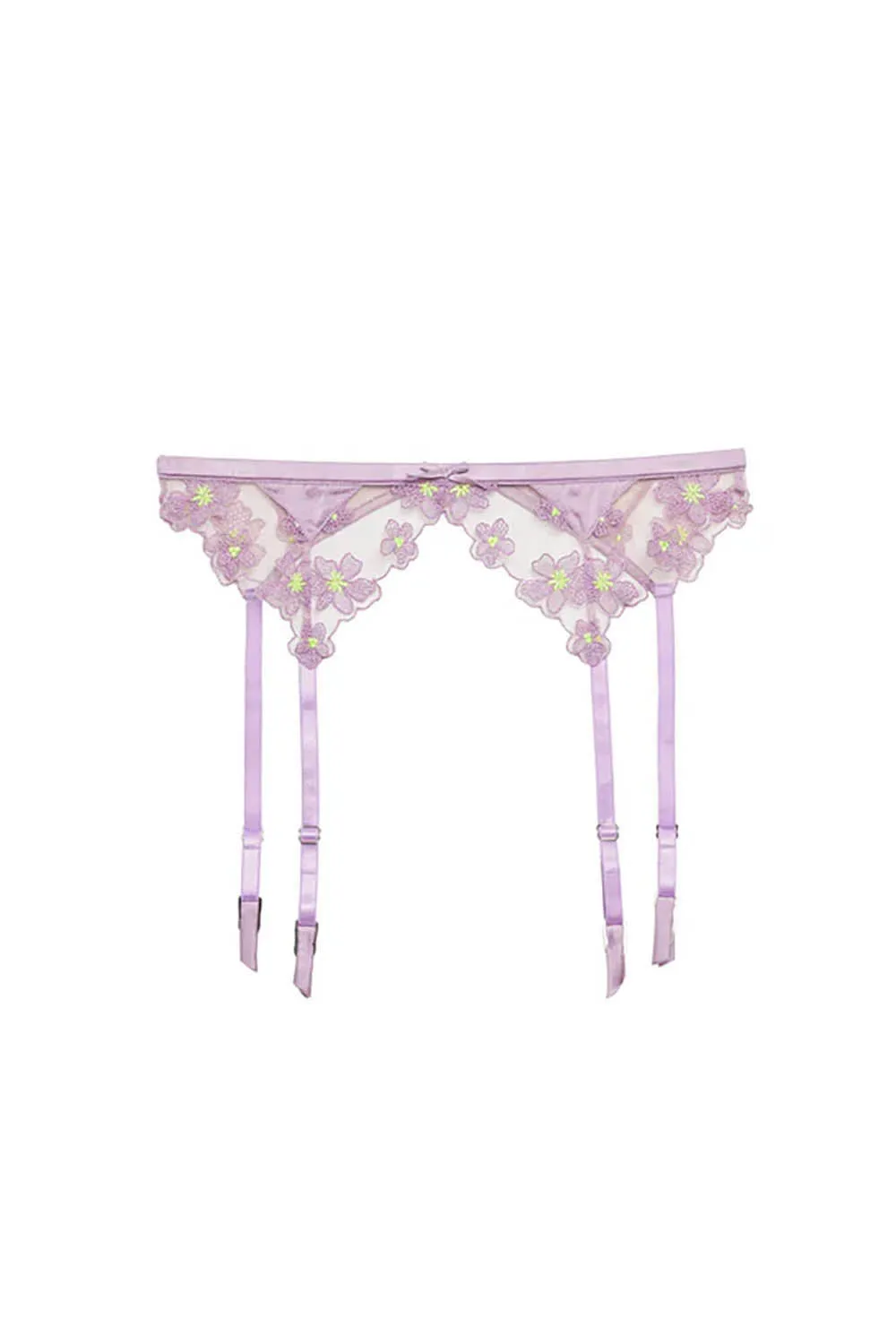 Petal Embroidery Garter Belt