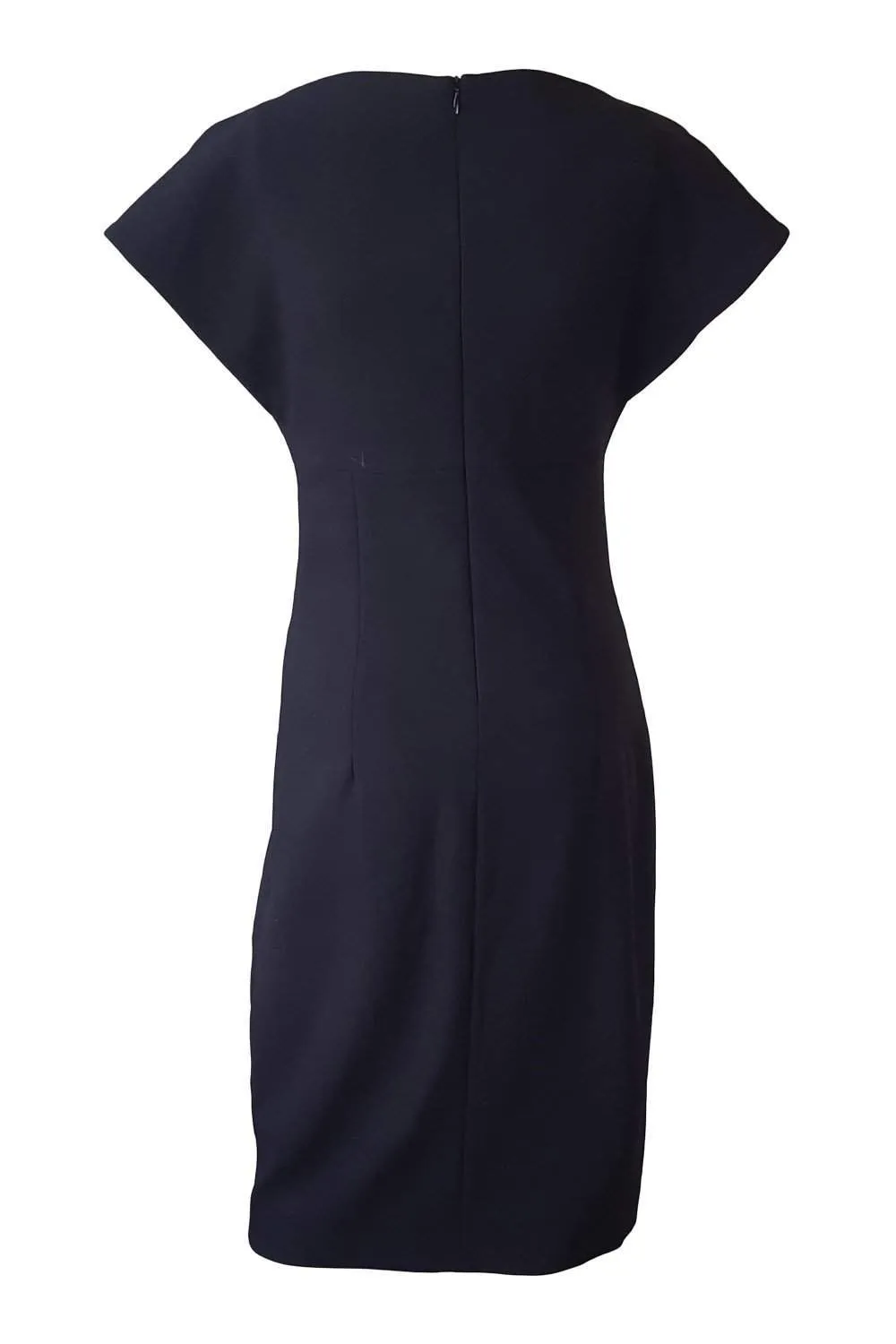 PLEIN SUD Black Cap Sleeve Midi Shift Dress (UK 8)