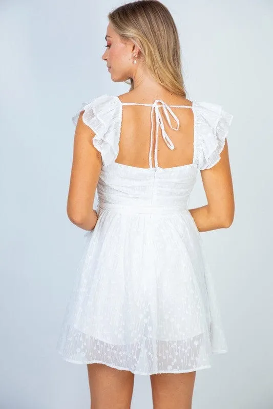 Plus Ruffle Shoulder Mini Dress