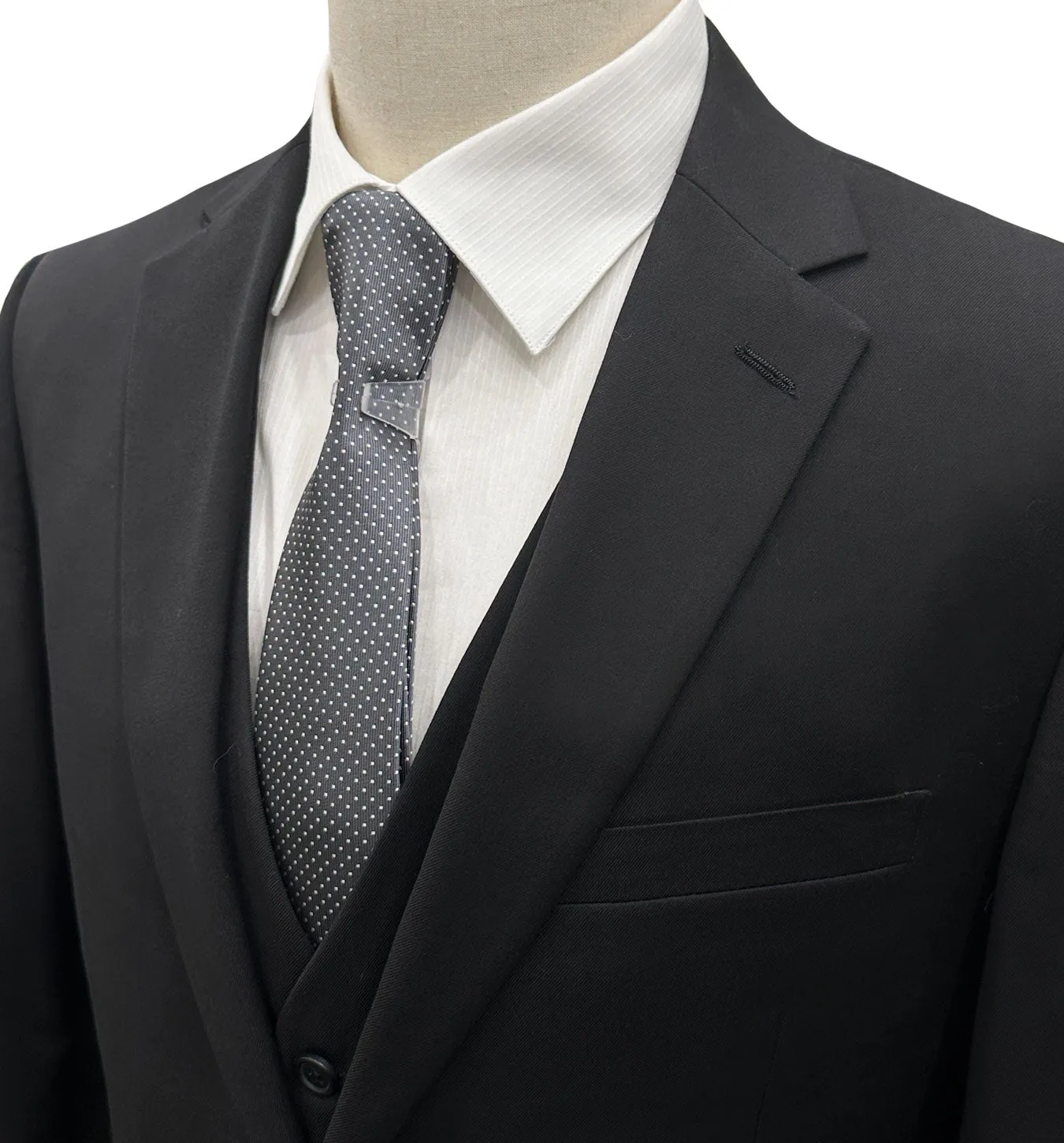 Profile Slim Fit Vested Suit - Black