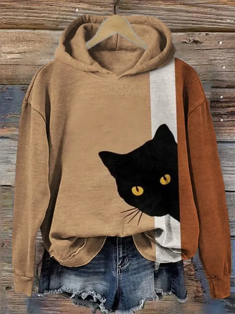 Puppy Graphic Sweatshirt Hoodies For Women