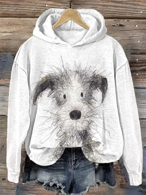 Puppy Graphic Sweatshirt Hoodies For Women