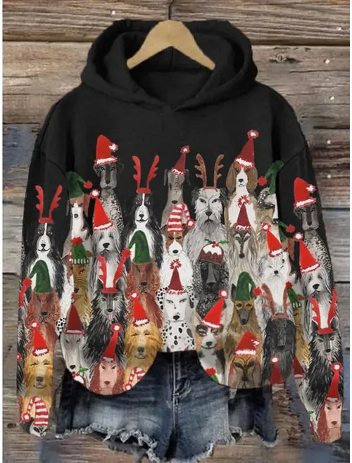 Puppy Graphic Sweatshirt Hoodies For Women