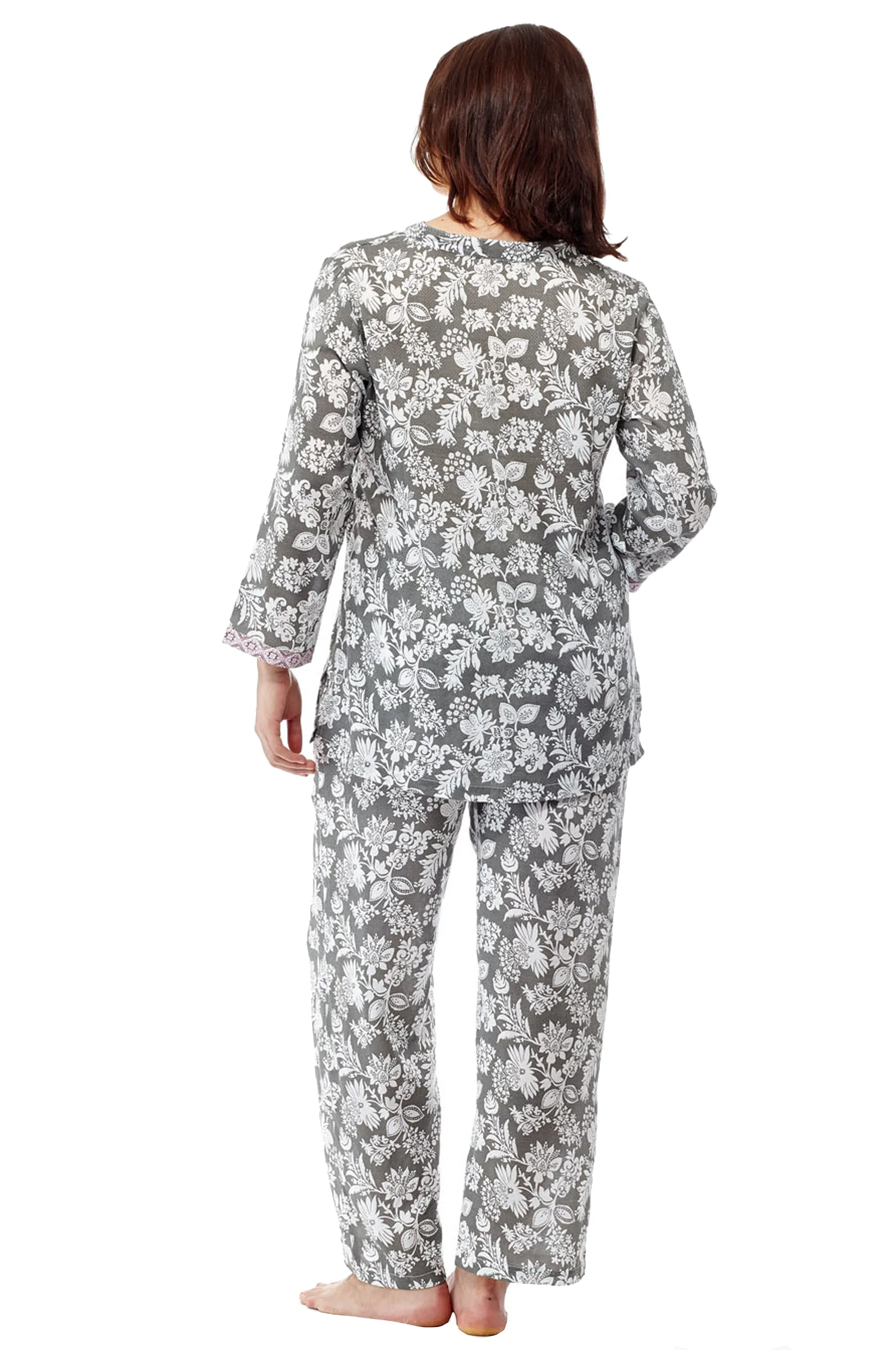 Rayon Sage Floral Pajamas