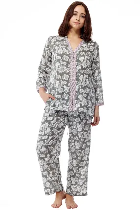 Rayon Sage Floral Pajamas