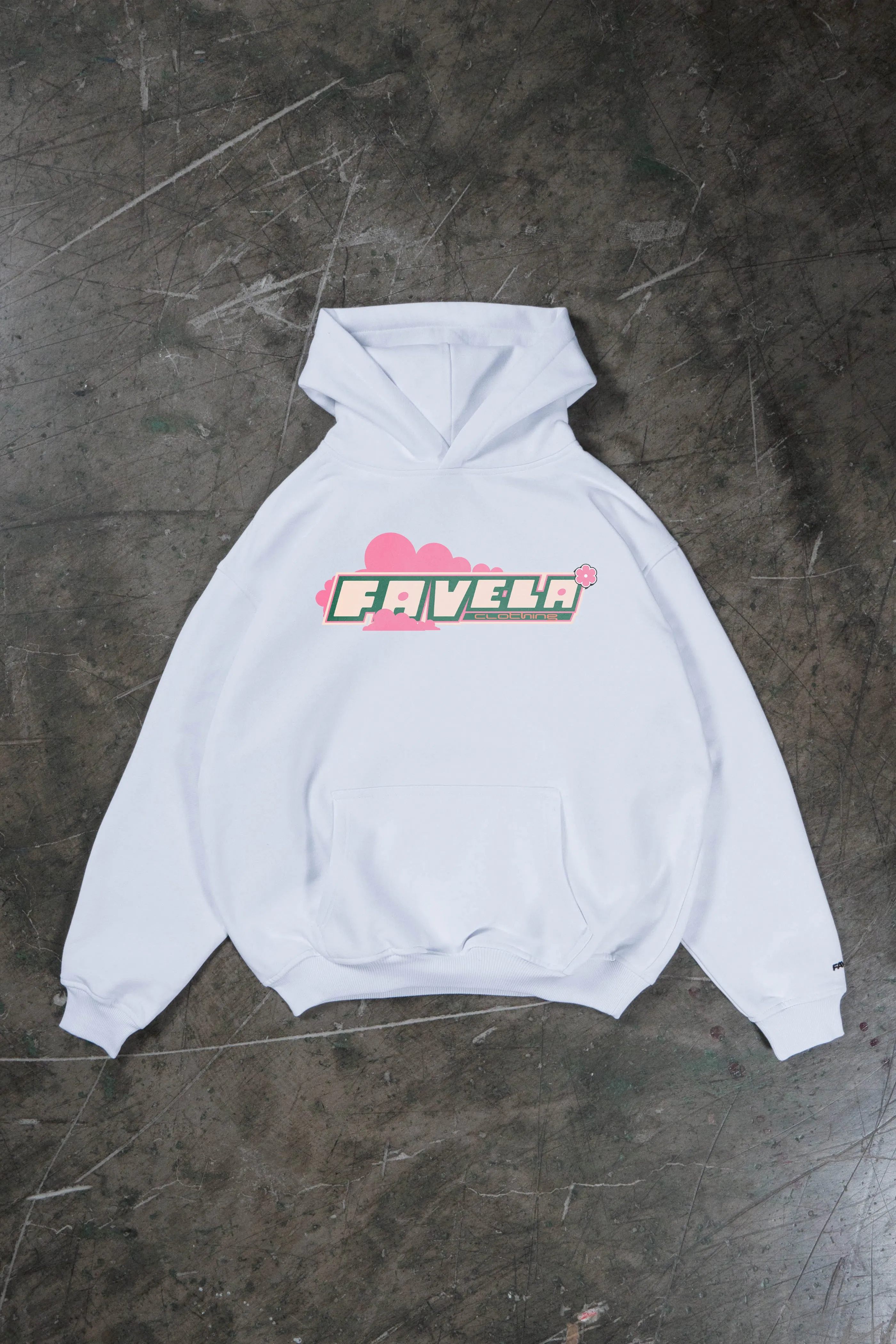 %RETRO WHITE HOODIE%