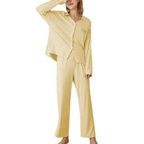 RH Pajamas Women Long Sleeve PJ Set Collar Button-Down Sweat Sleepwear RHW4025