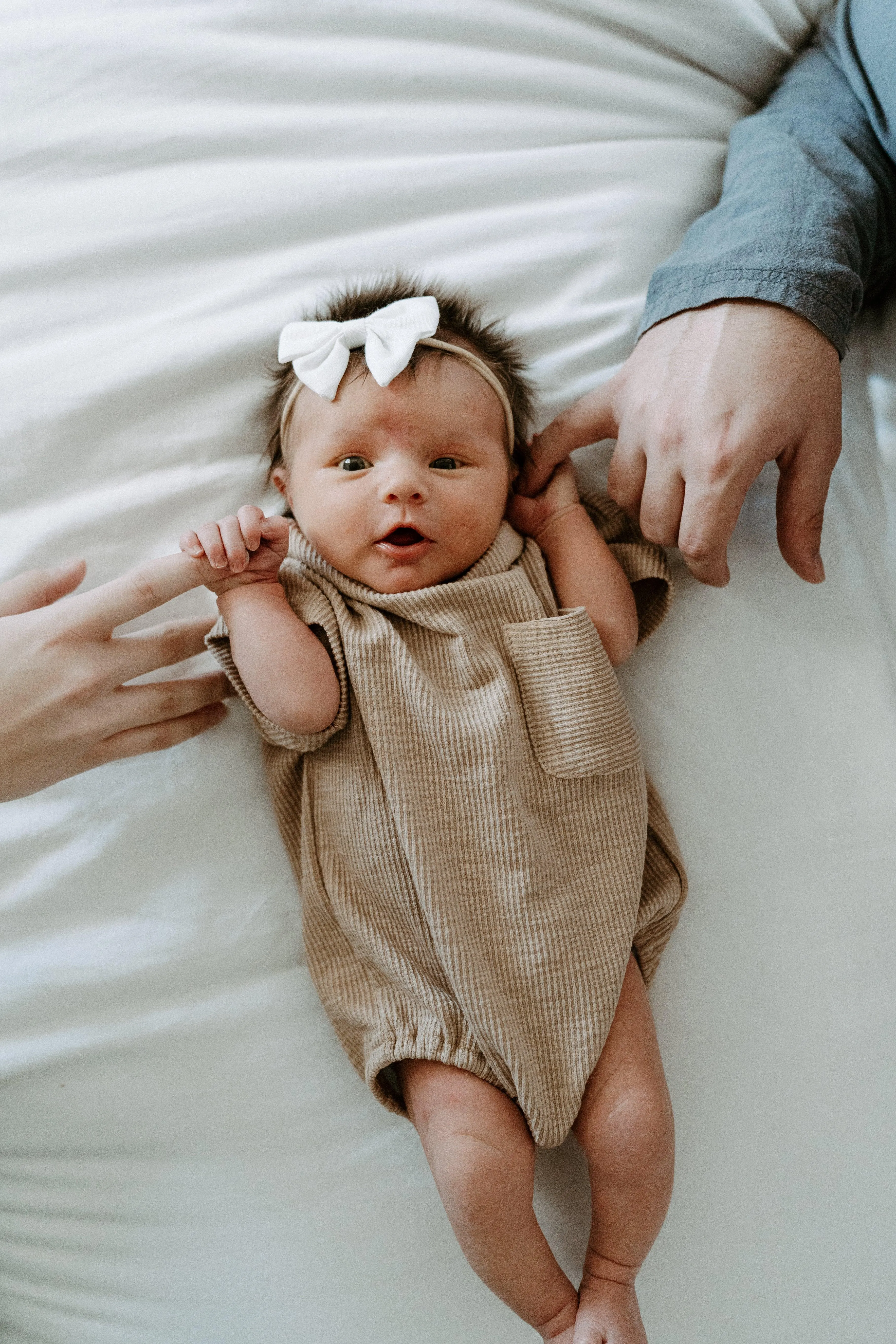 Ribbed Short Sleeved Pocket Onesie