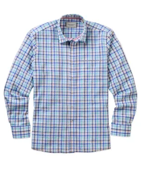 Seersucker Plaid Long-Sleeve Sport Shirt