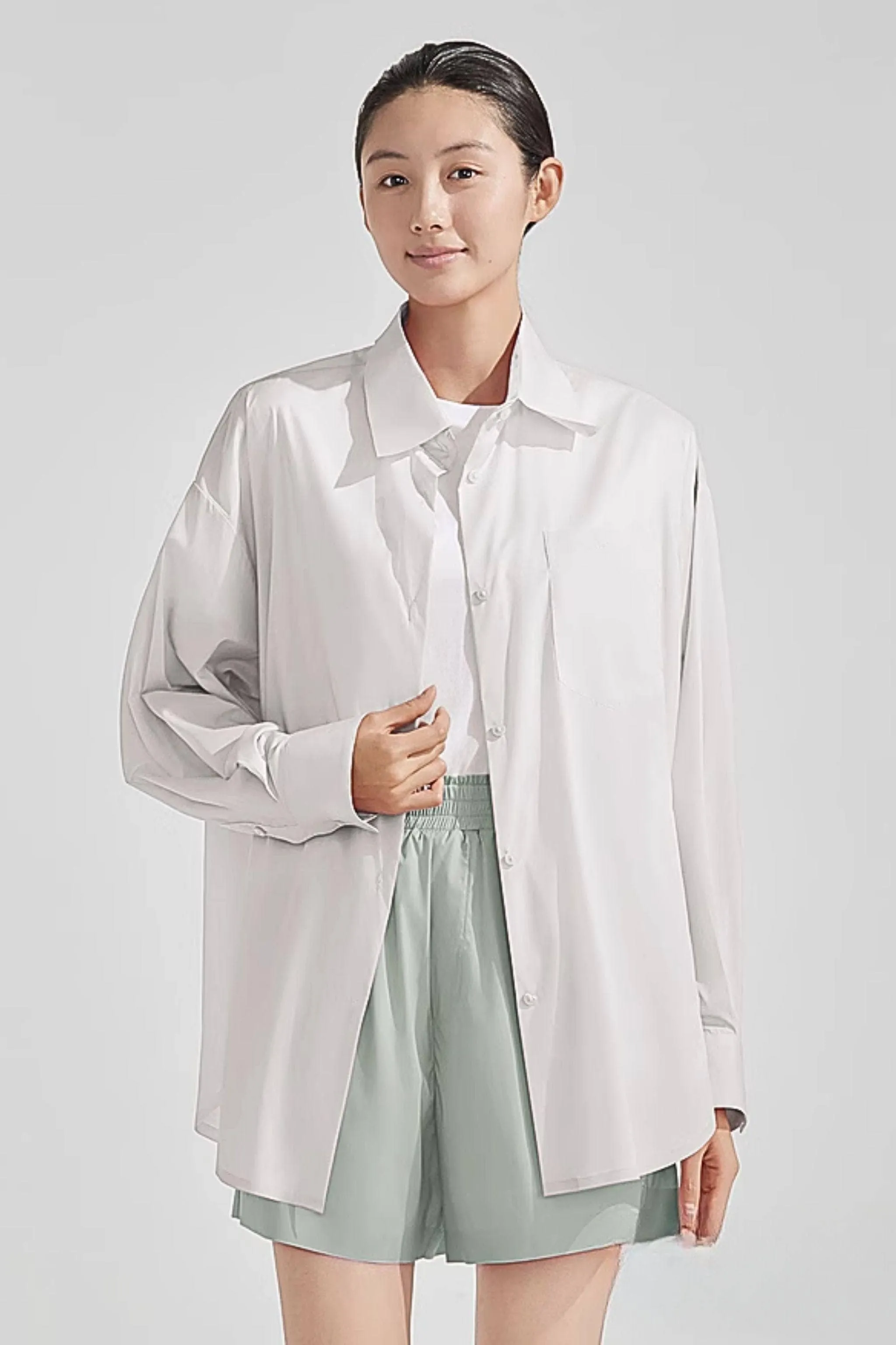 Silk Blend Summer Protection Relaxed Shirt