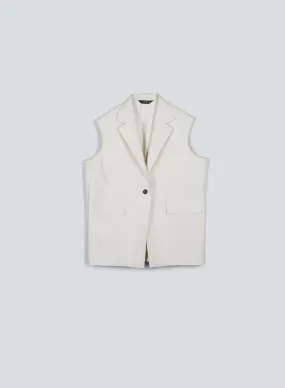 Sleeveless blazer oil | white