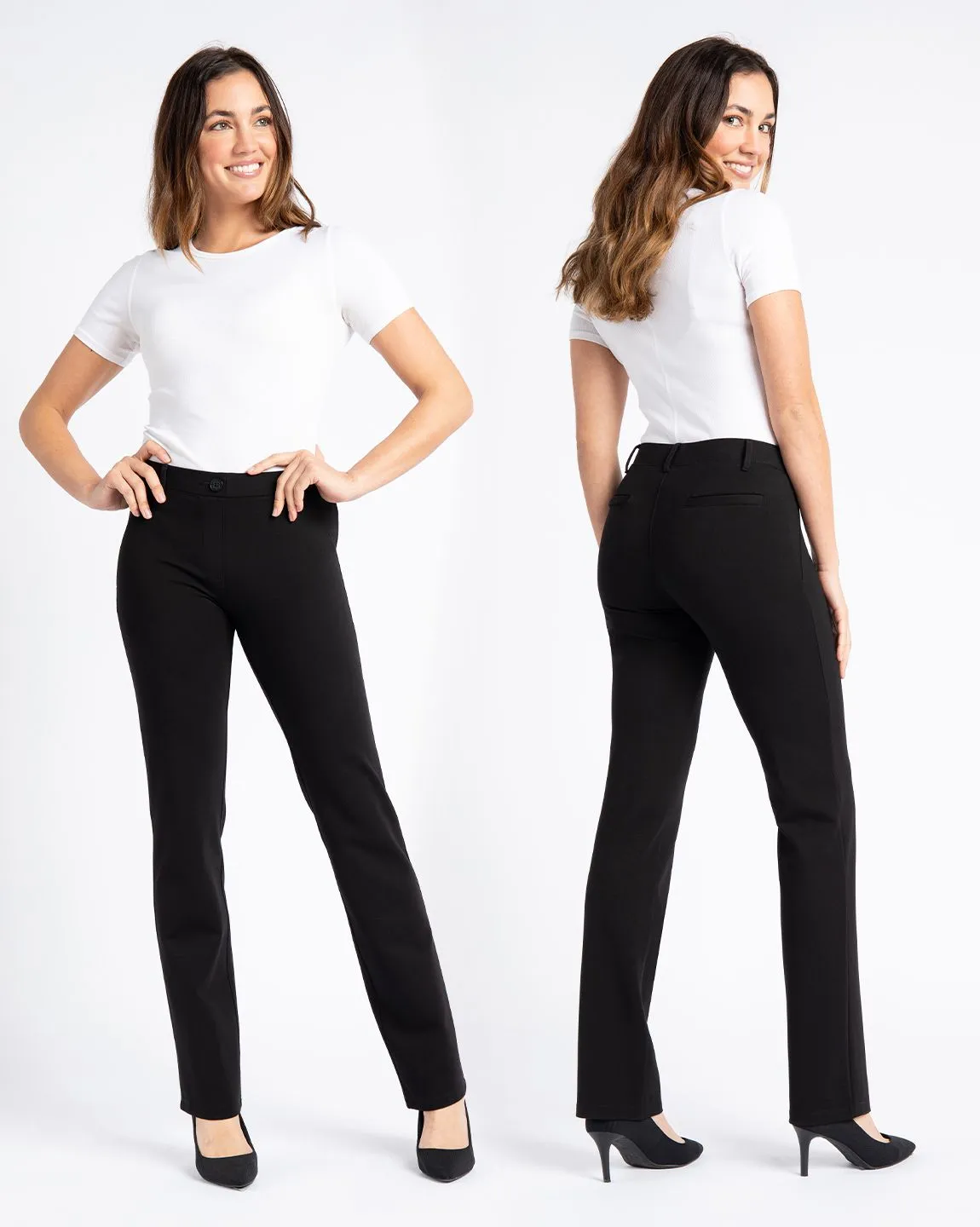 Straight-Leg | Classic Dress Pant Yoga Pants (Black)