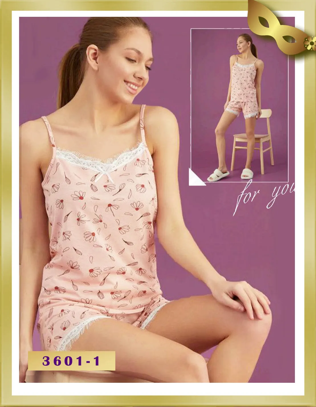 Straps Short Pajama 3601-1