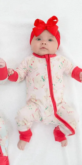 Sweet Bay Clothing - Pink Gingerbread Zipper Onesie