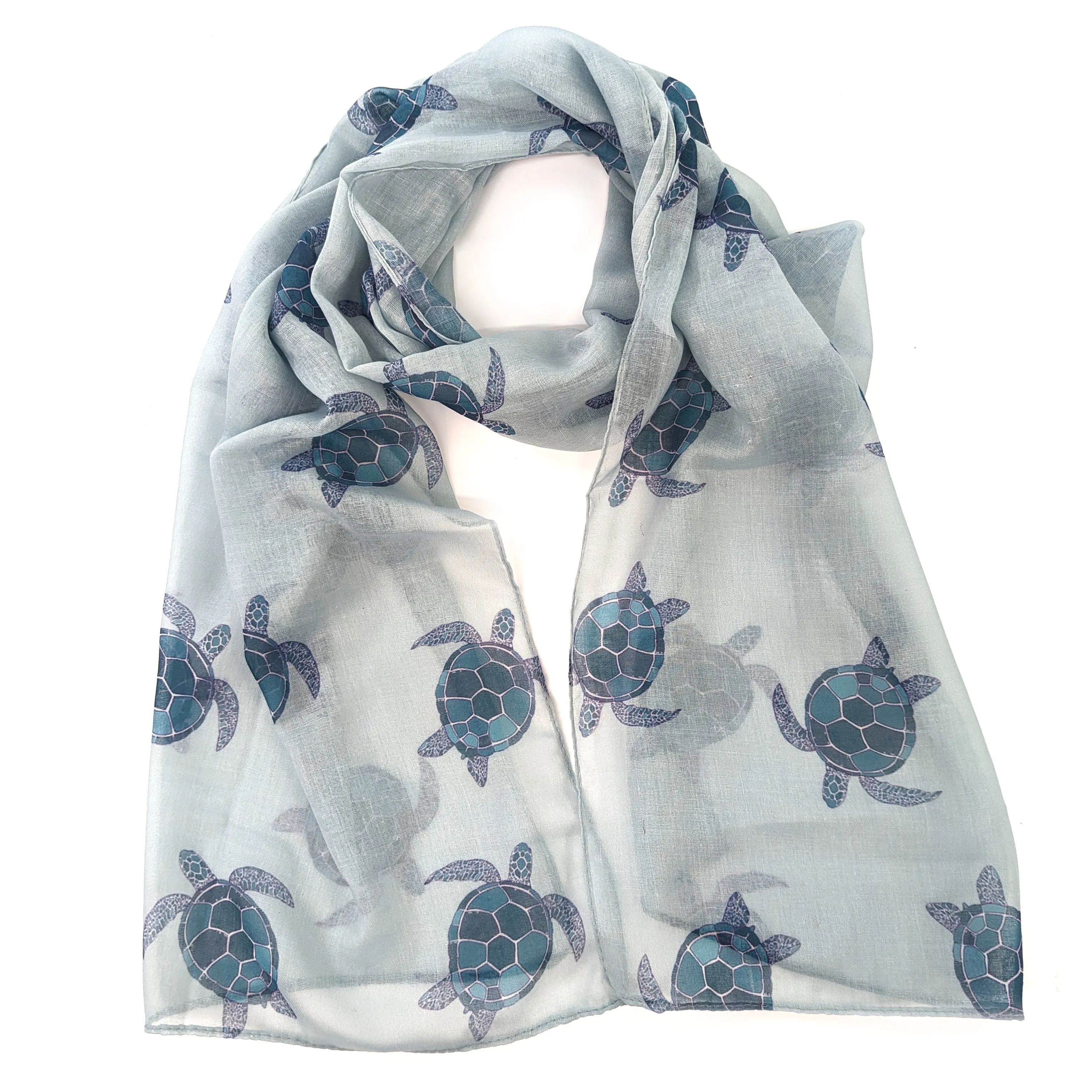 Talia the Turtle Scarf (50x180cm) - Sky Blue