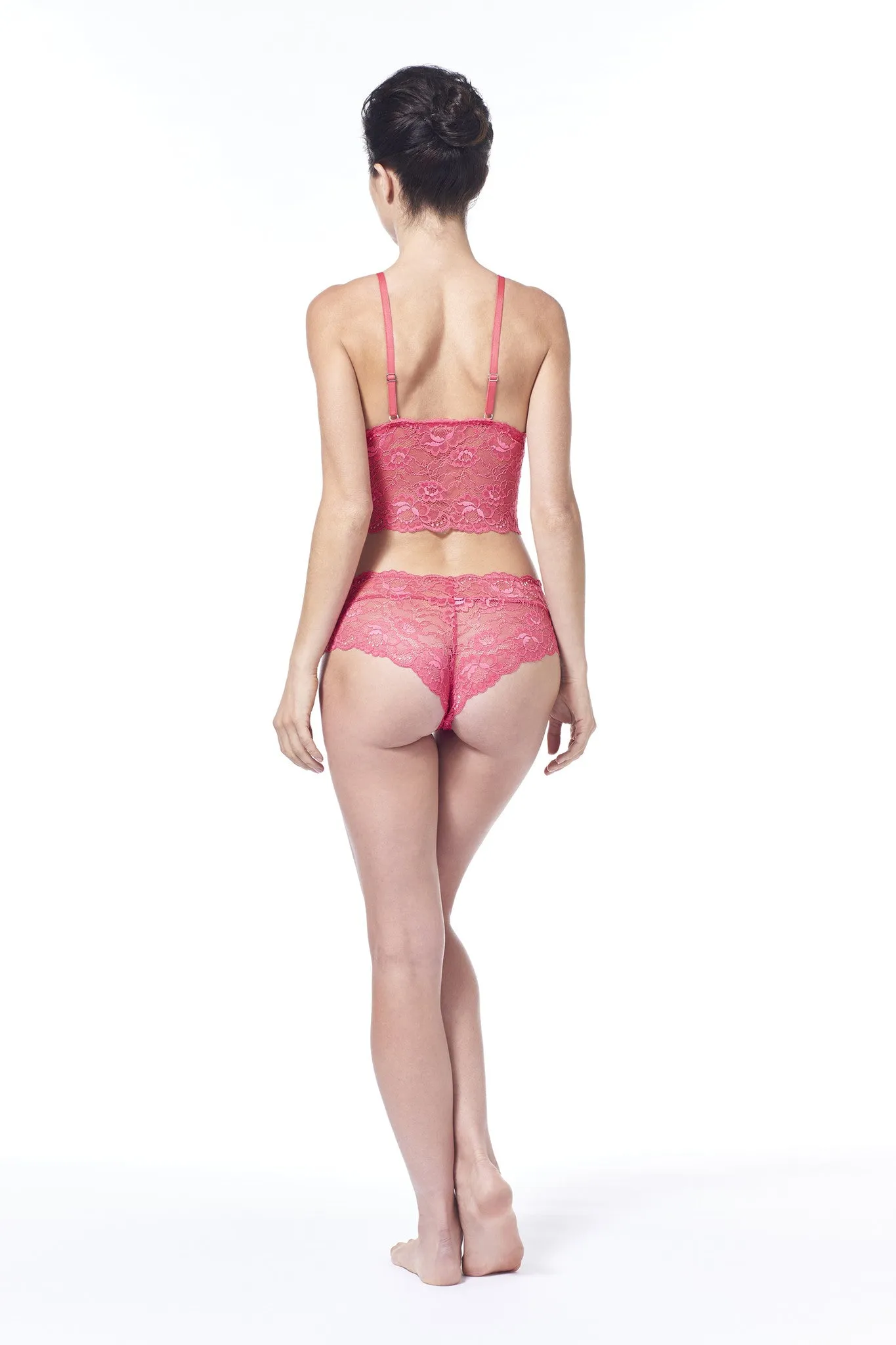 Tickle Me Pink Lace Half Camisole