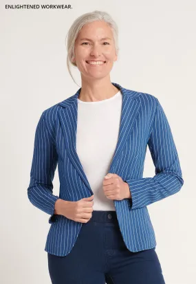 Transcendent Blazer (Aegean Pinstripe)