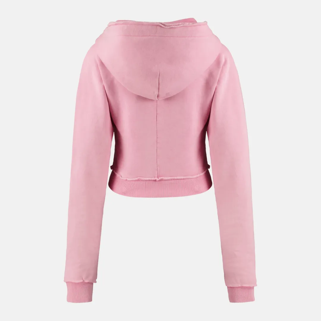 Trapstar Women's Irongate Cropped Batwing Hoodie - Washed Pink