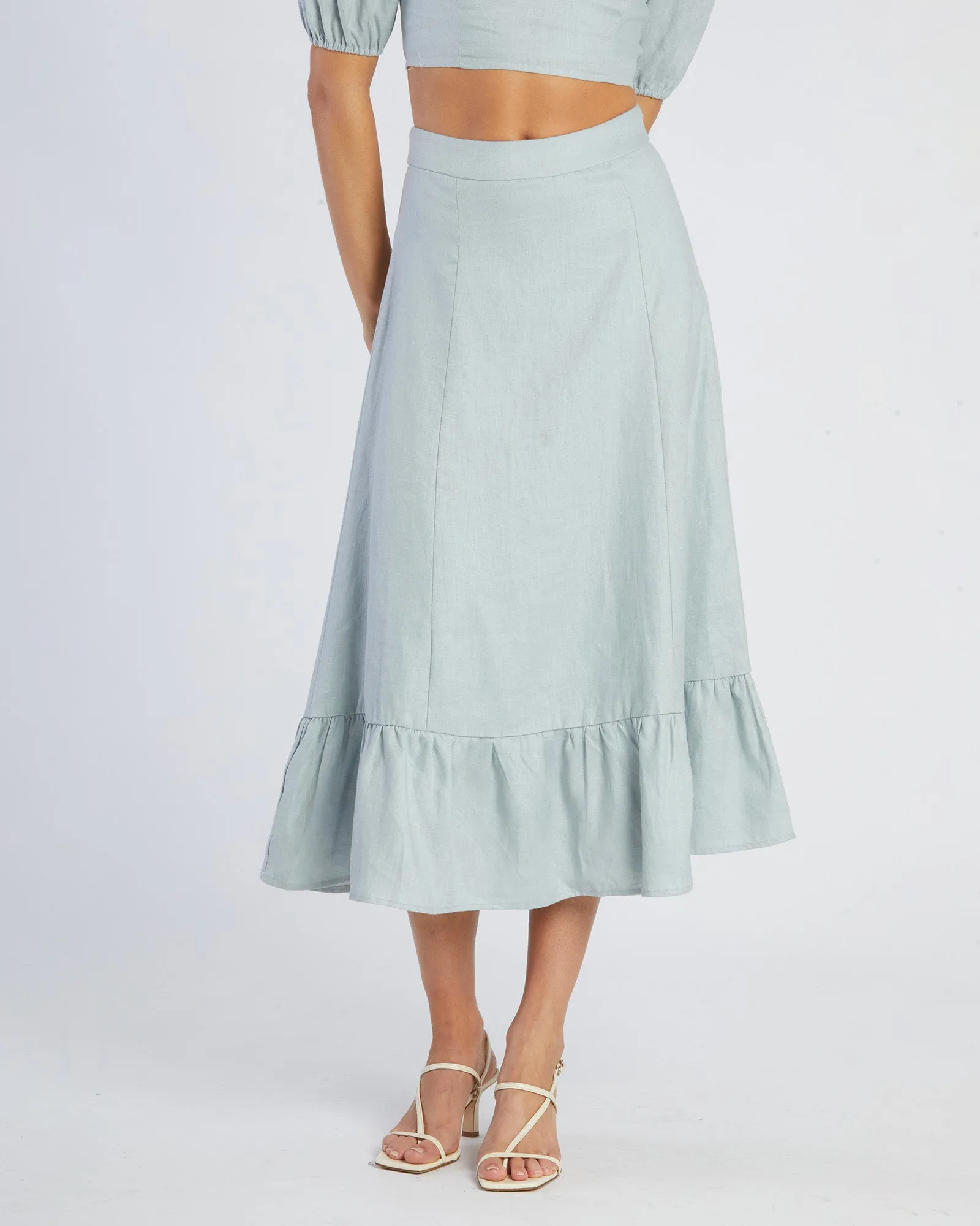 Violetta Linen Skirt - Periwinkle