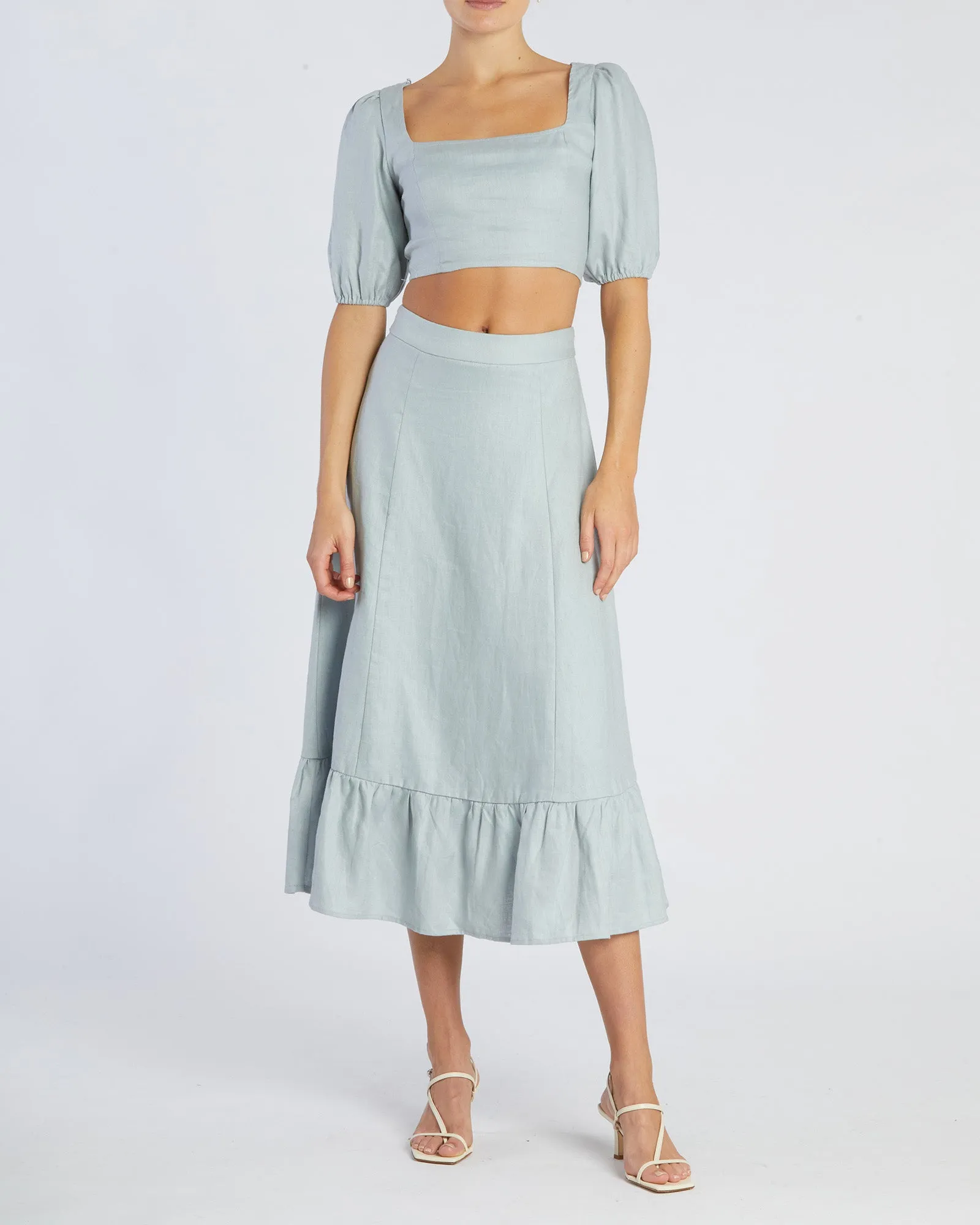 Violetta Linen Skirt - Periwinkle