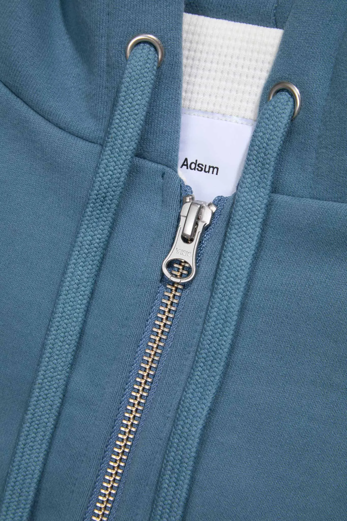 Waffle Zip Hoodie - Slate Blue