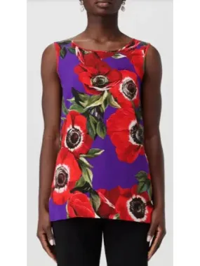 Women’s Anemone Print Charmeuse Tank Top